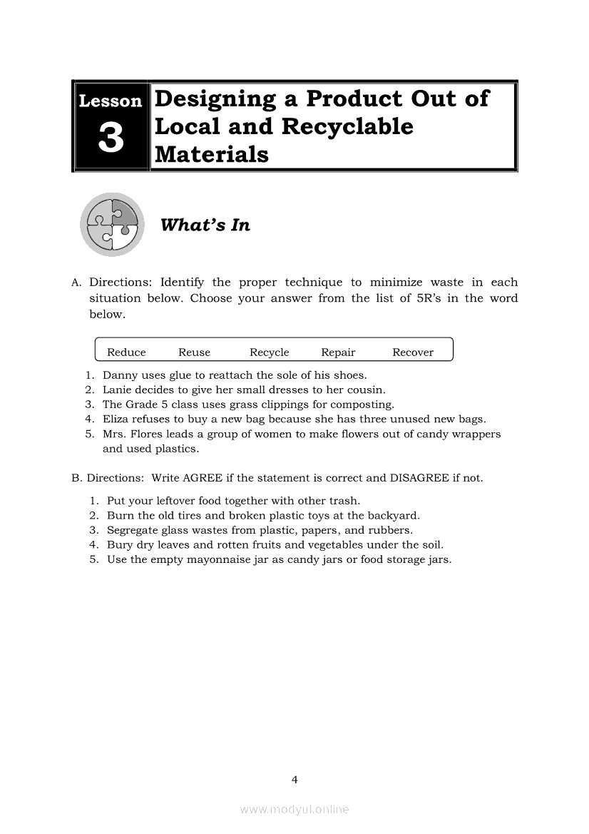 fifth grade lesson 3 module 3 answer key