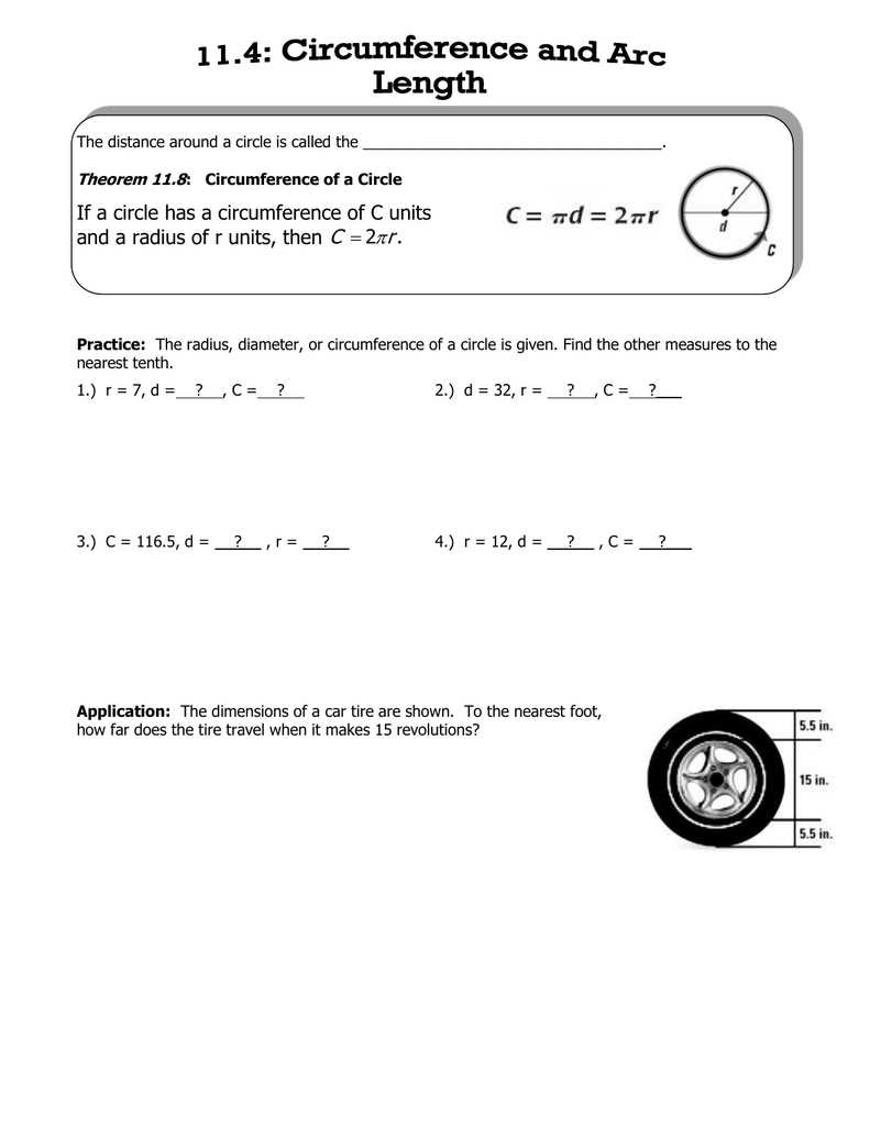 finding the circumference of a circle worksheet answer key