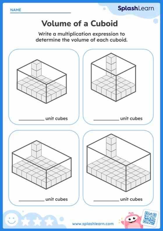 finding volume with unit cubes worksheet answer key