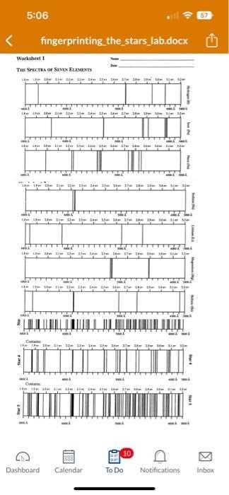 fingerprinting the stars lab answer key