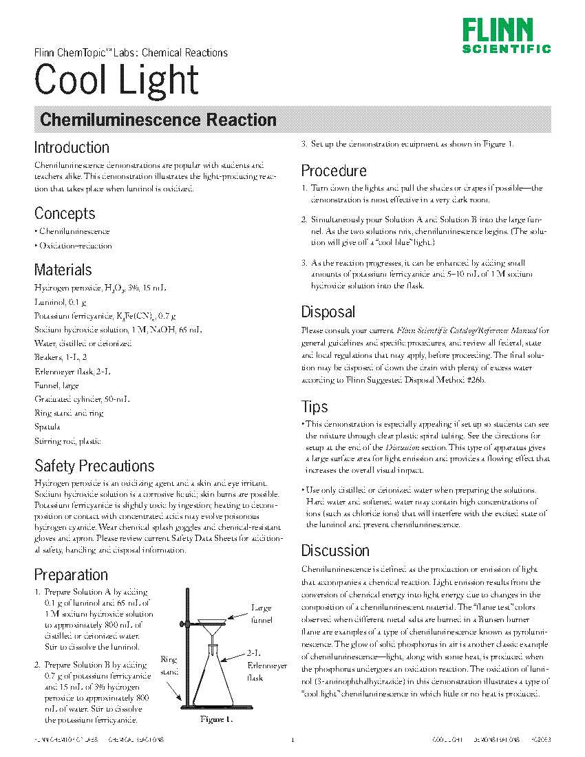 flinn chemtopic labs chemical reactions answer key