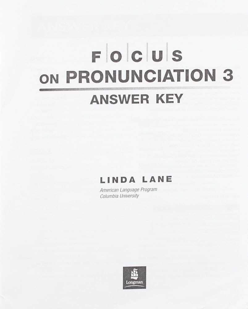 focus on pronunciation 3 answer key