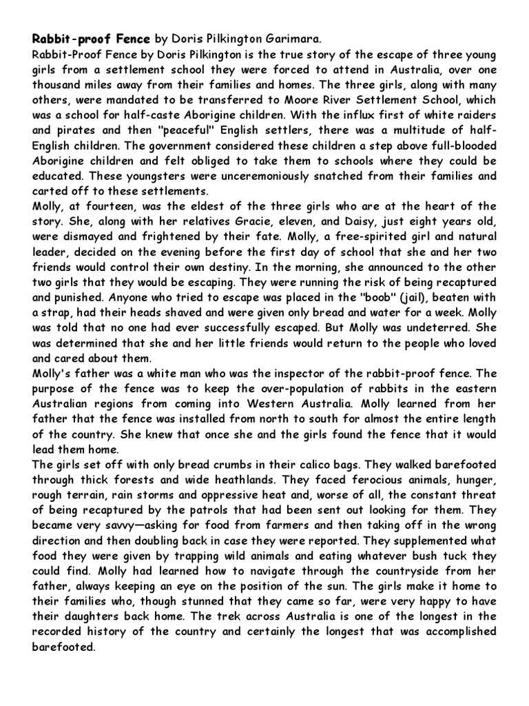 follow the rabbit proof fence answer key