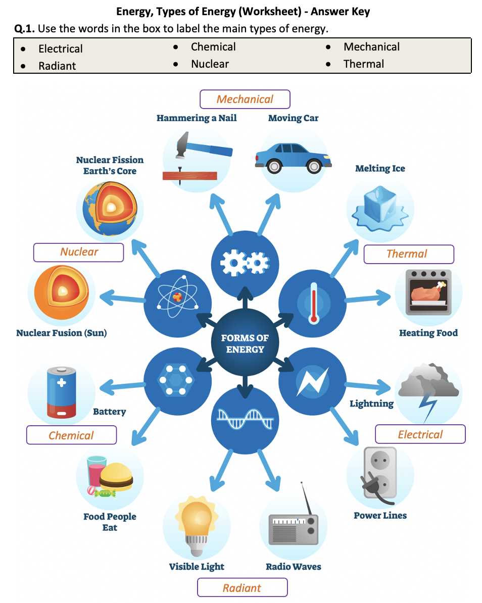 forms of energy answer key