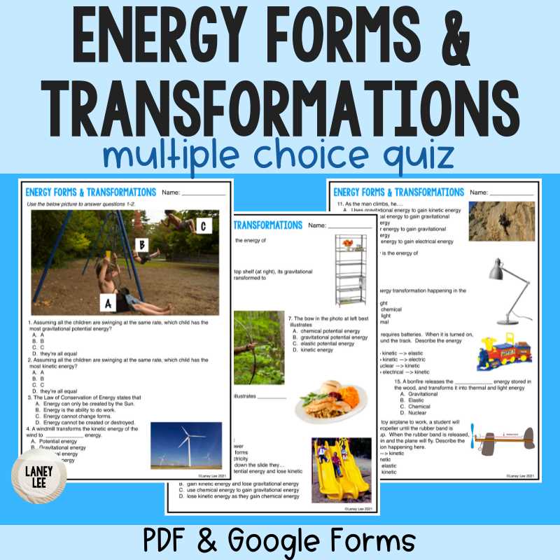 forms of energy review maze answer key