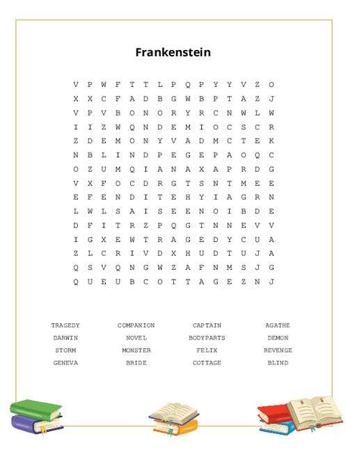 frankenstein word search 1 answer key