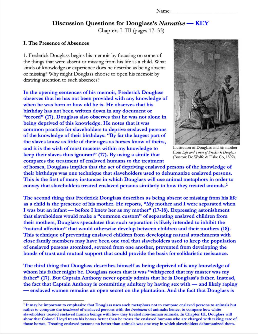 frederick douglass answer key