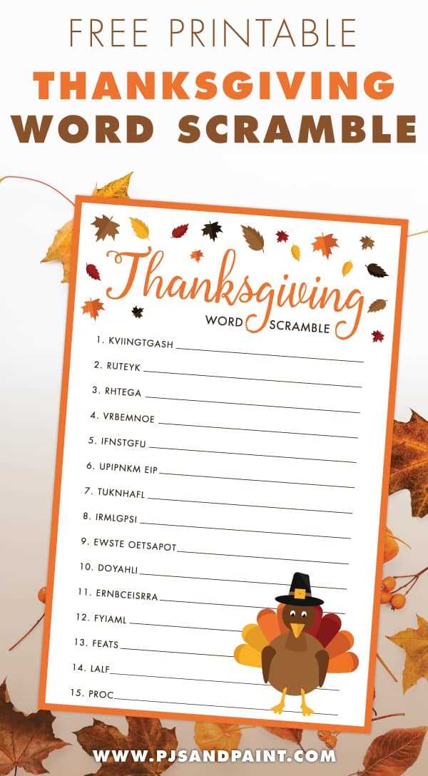 free thanksgiving printable worksheets with answer keys