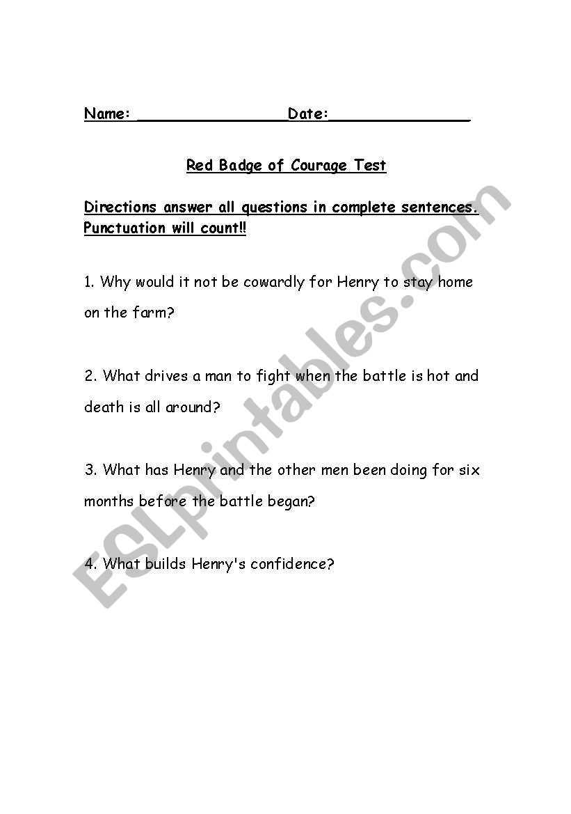 from the red badge of courage answer key