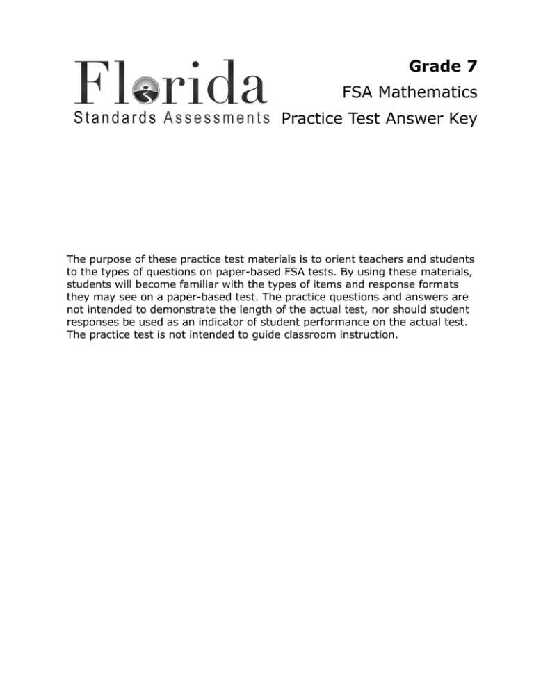 fsa answer key