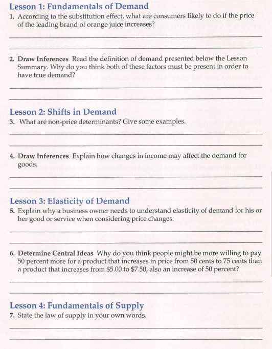fundamentals of economics answer key