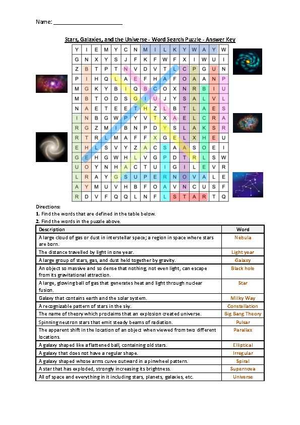 galaxies and the universe answer key