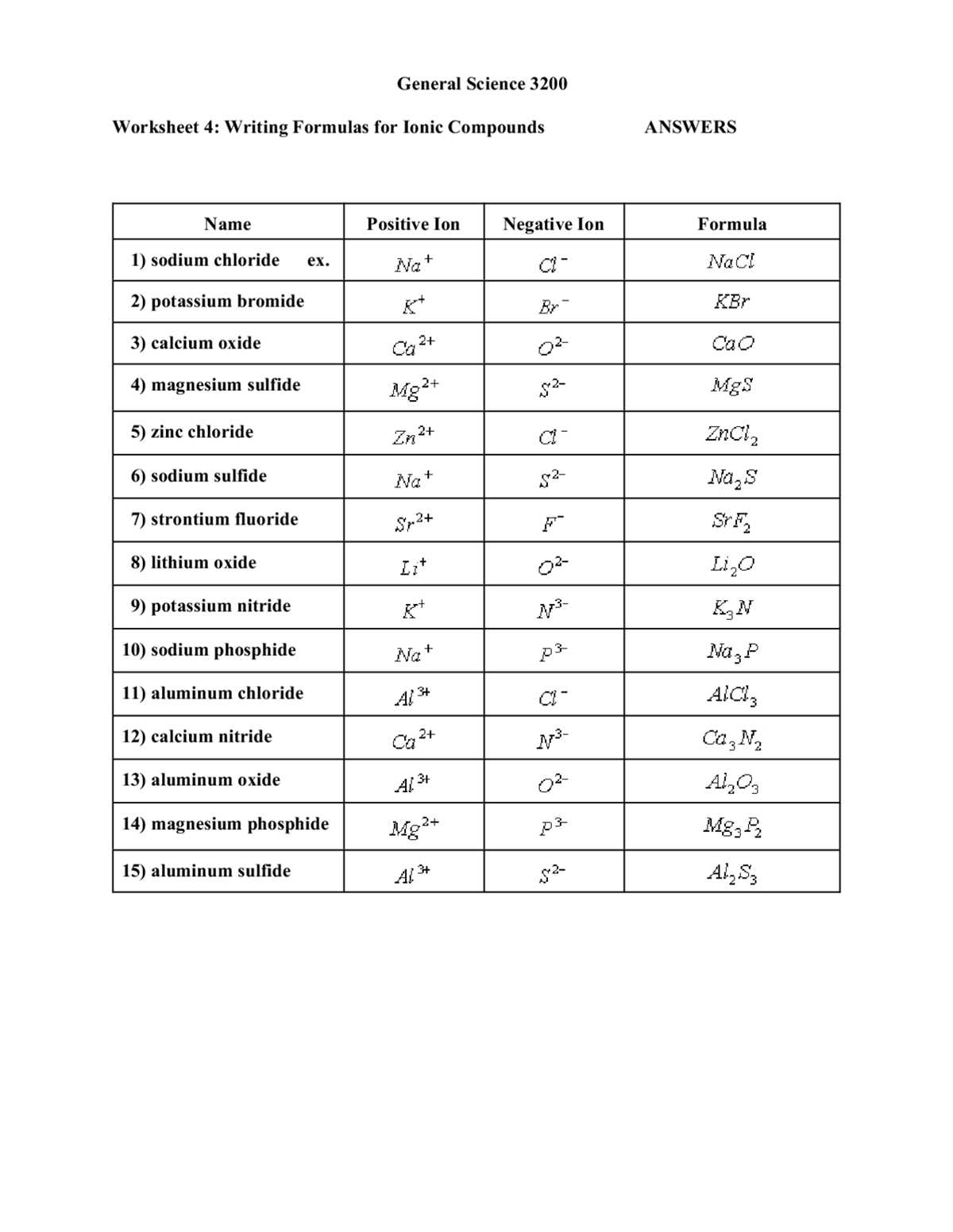 general science 3200 answer key