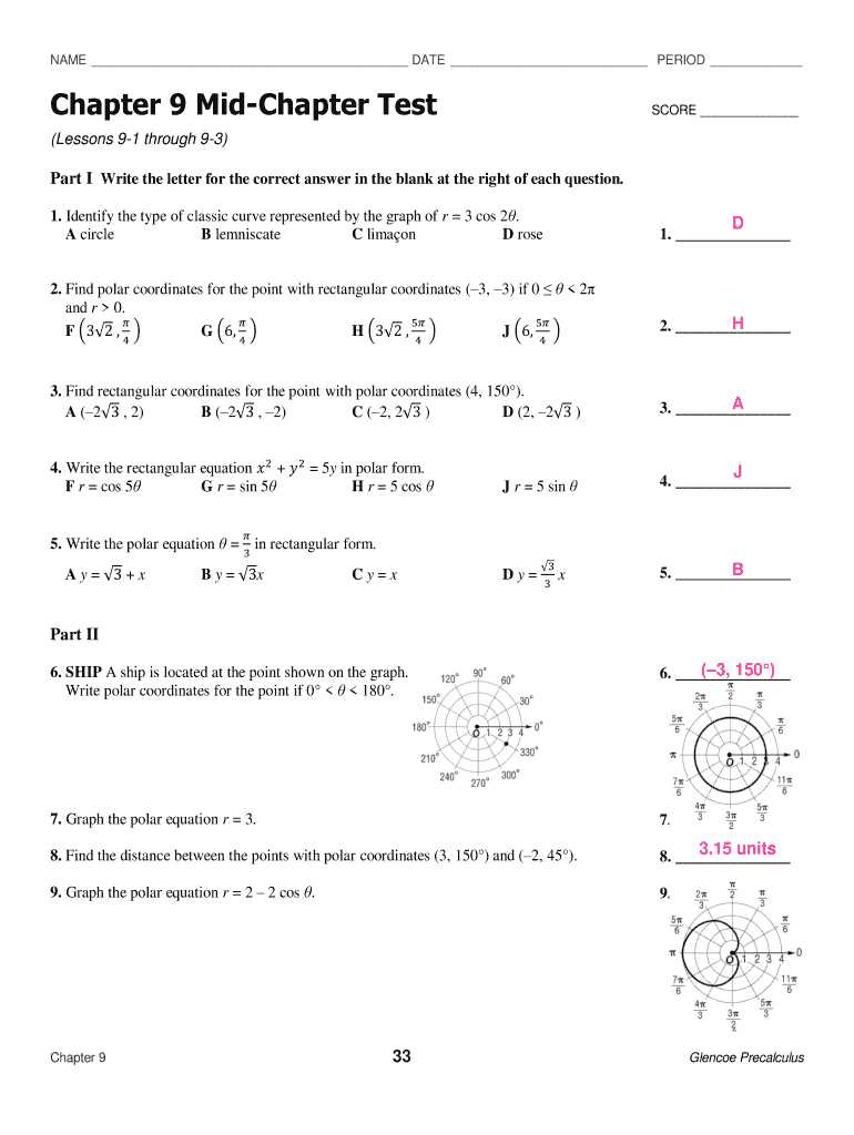 geometry chapter 9 answer key