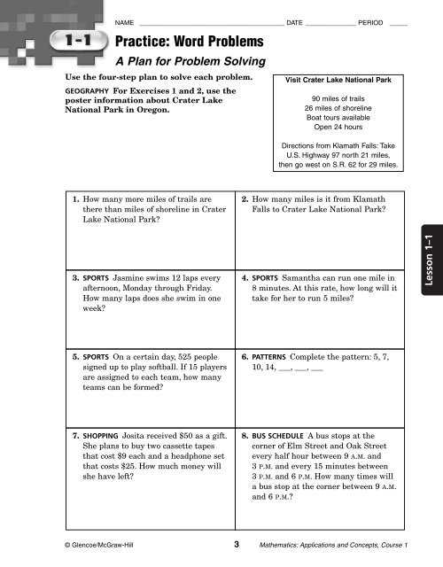geometry homework practice workbook glencoe mcgraw hill answer key chapter 5