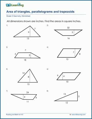 geometry parallelogram worksheet answer key