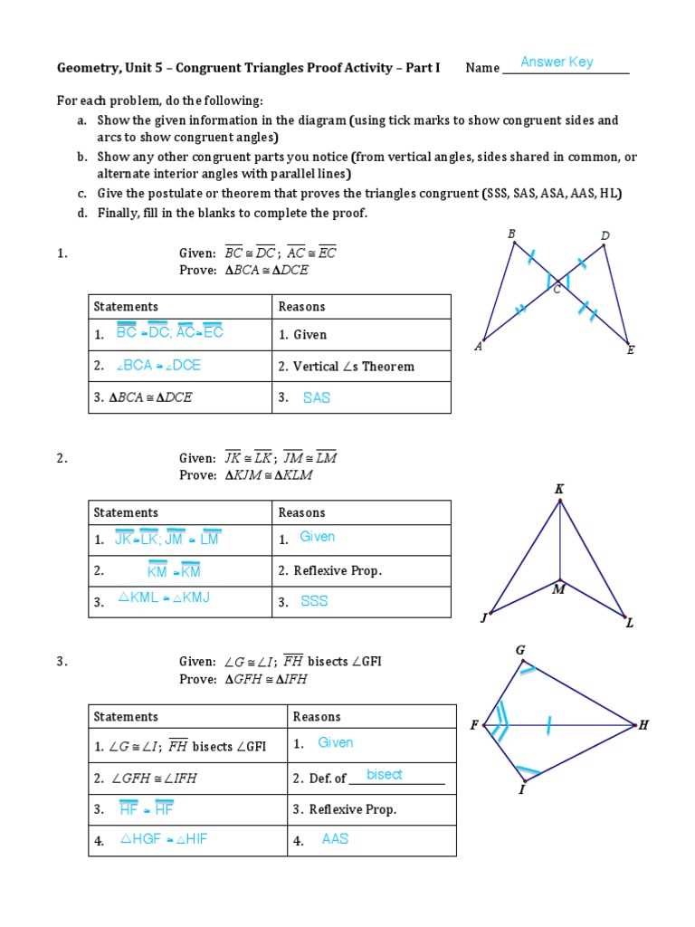 geometry worksheet congruent triangles sss and sas answer key