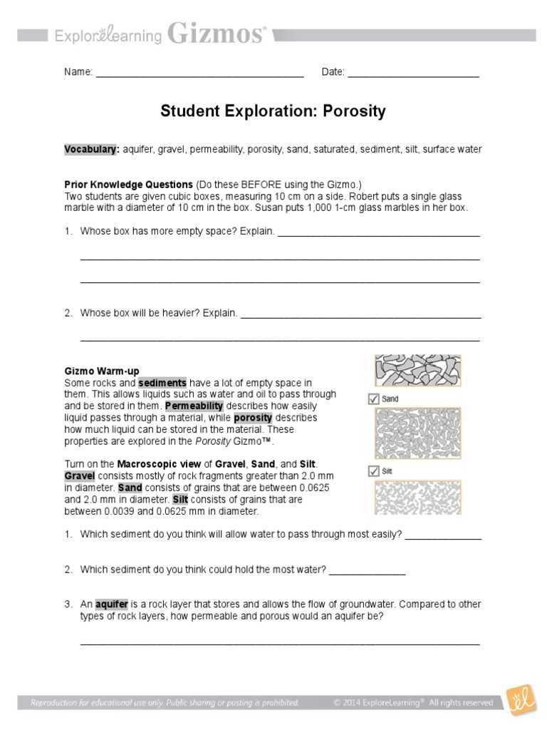 gizmo porosity answer key gizmo porosity answer key