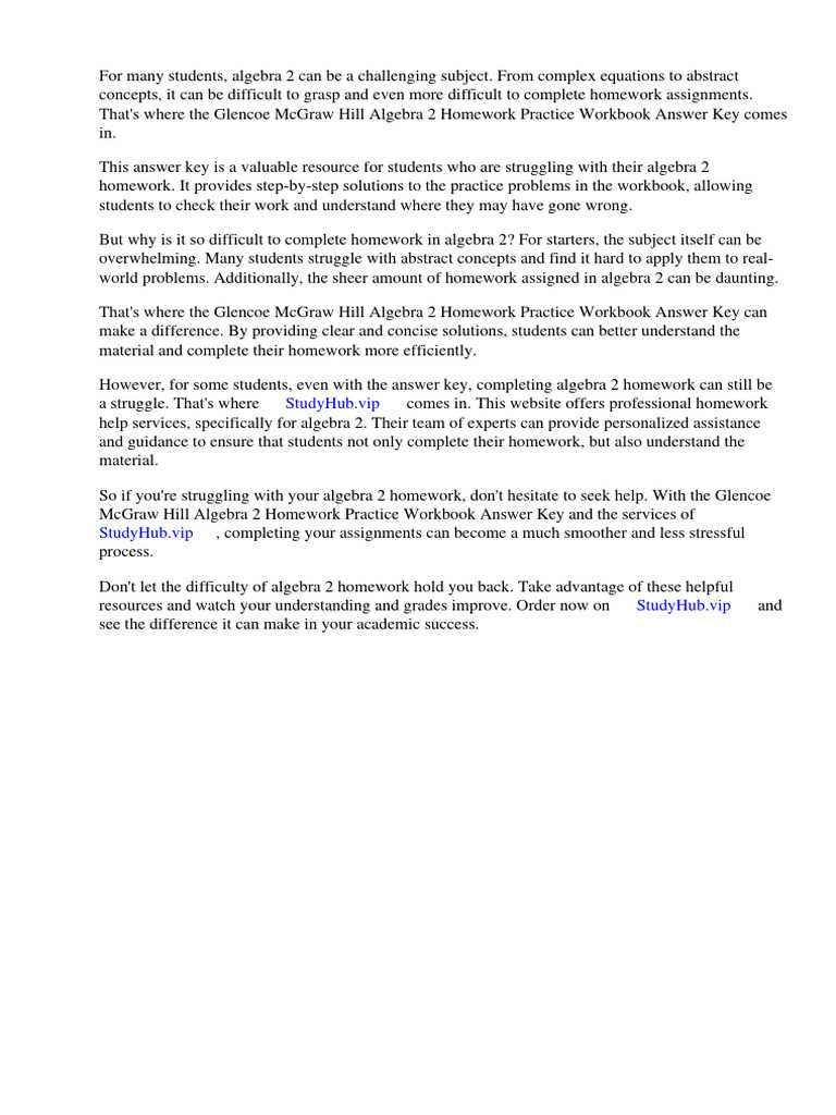 glencoe division macmillan mcgraw hill answer key algebra 2