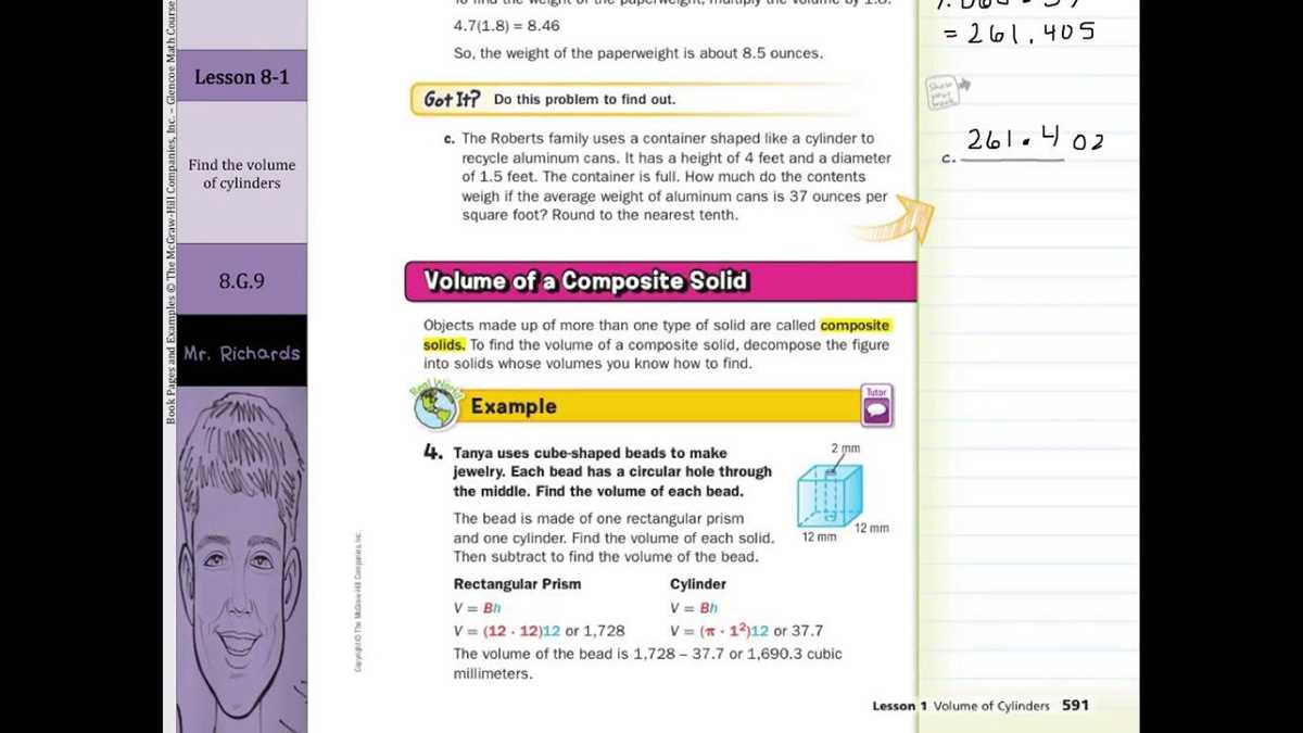 glencoe math book lesson 8 answer key