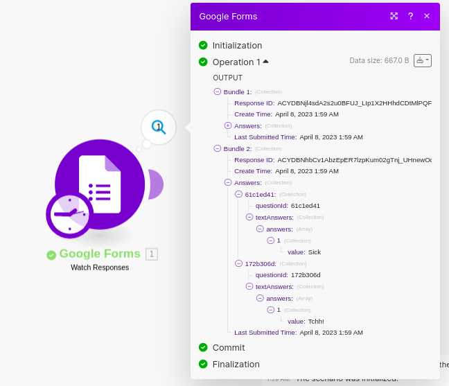 google forms answer key