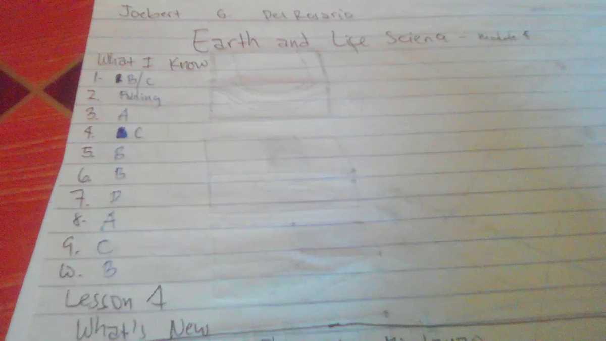 grade 11 earth and life science answer key