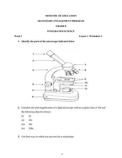 grade 8 answer key science