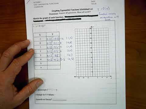graphing exponential functions worksheet answers key