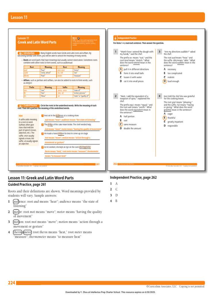 greek and latin roots worksheet answers key