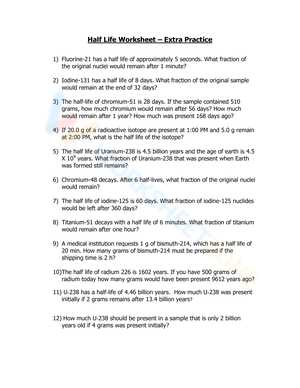 half life practice answer key