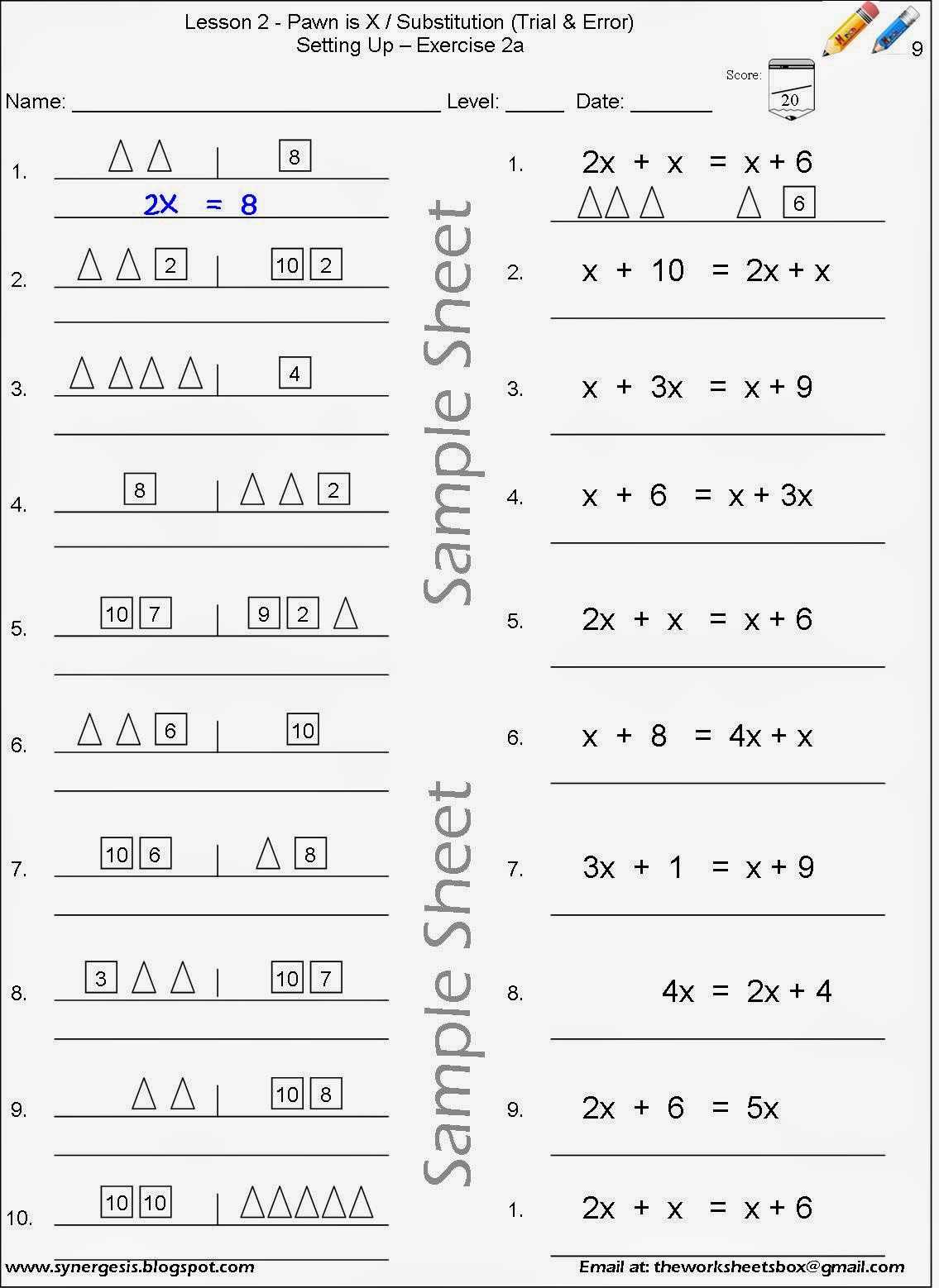 hands on equations worksheets answer key lesson 14