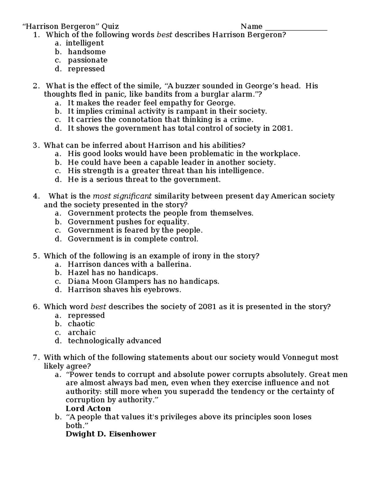 harrison bergeron activity guide questions answer key harrison bergeron activity guide questions answer key
