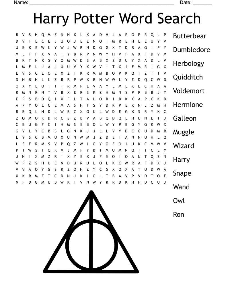 harry potter word scramble answer key