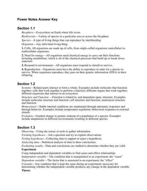 holt mcdougal environmental science the organization of life answer key