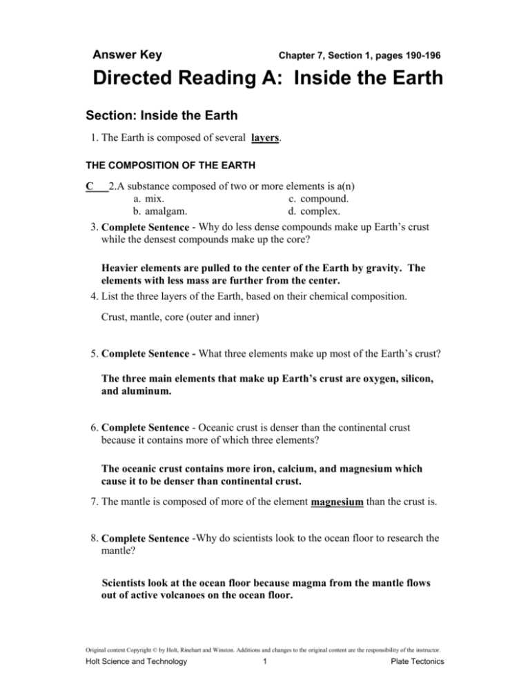 holt science and technology answer key 7th grade chapter 3