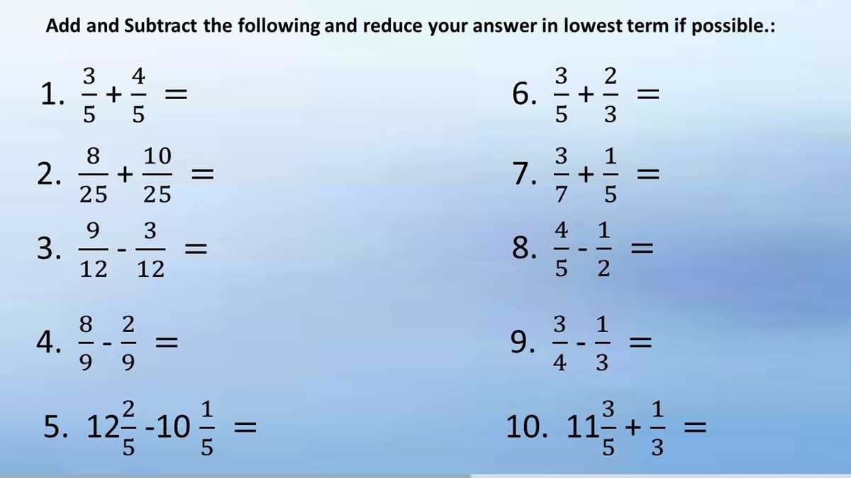 homework & practice 7 10 subtract mixed numbers answer key homework & practice 7 10 subtract mixed numbers answer key
