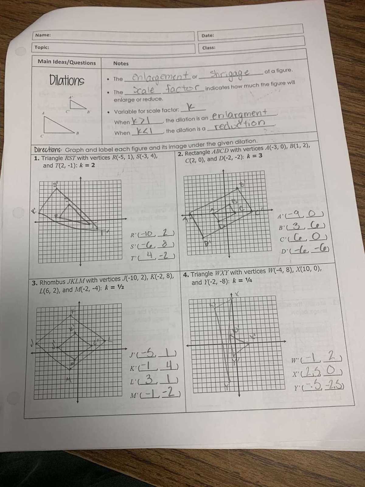 homework 2 reflections answer key