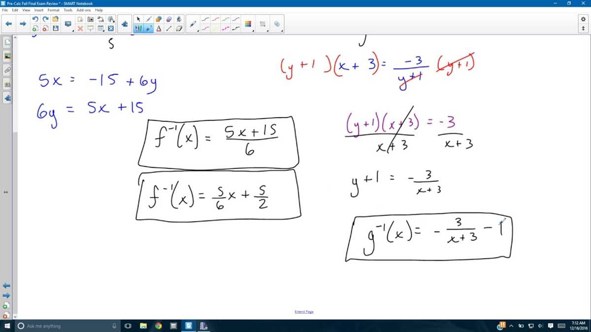 honors pre calculus summer review packet answer key
