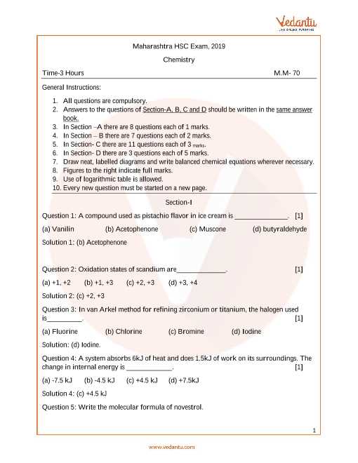 hsc chemistry paper 2026 answer key