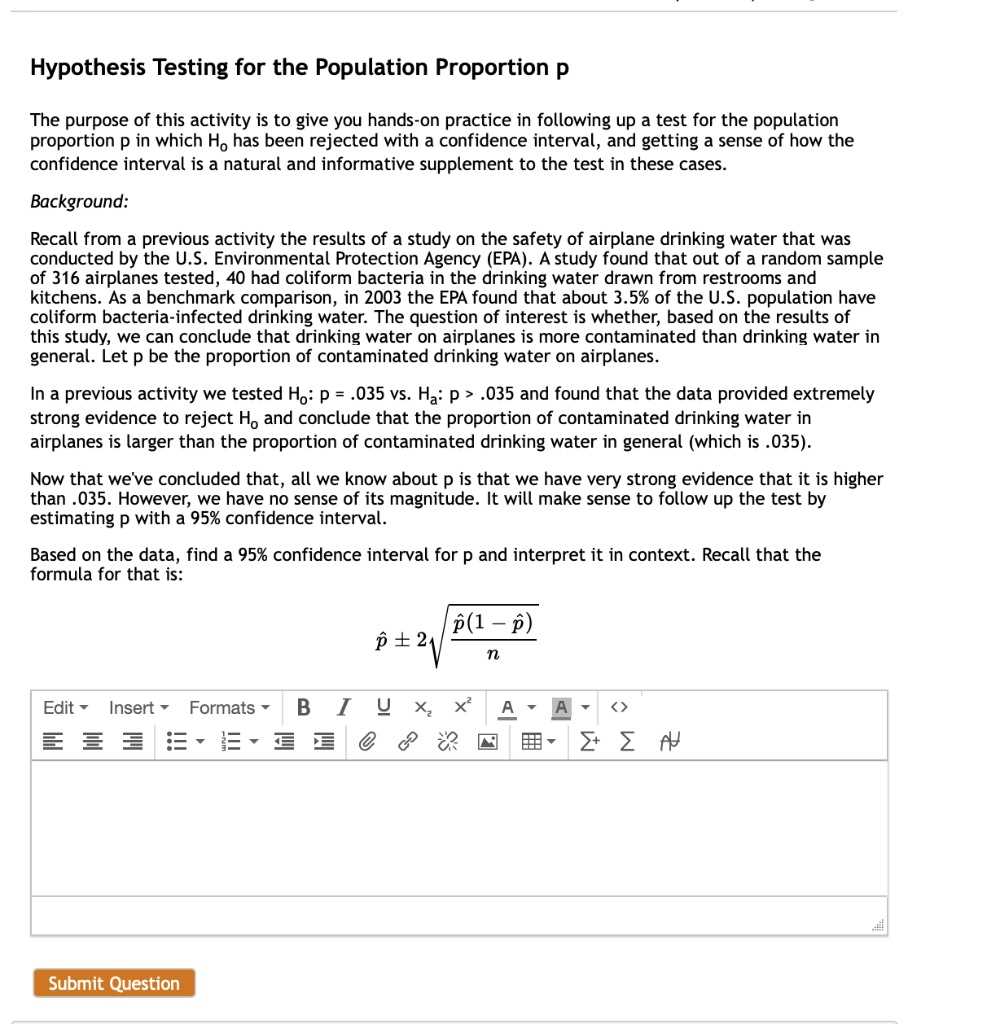 hypothesis testing answer key