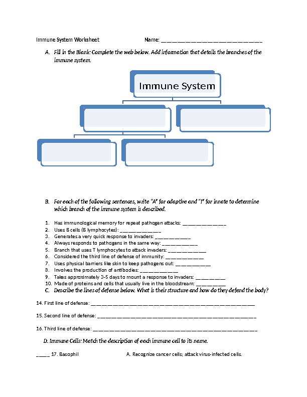 immunity pogil answer key