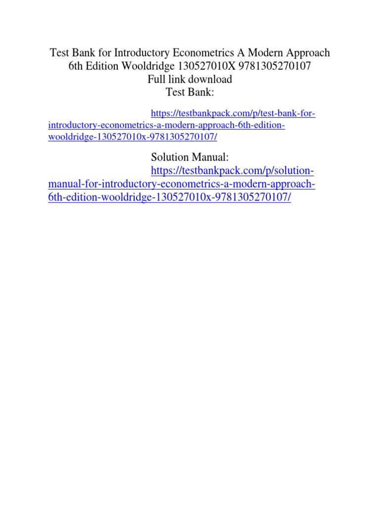 introductory econometrics a modern approach 6th edition answer key