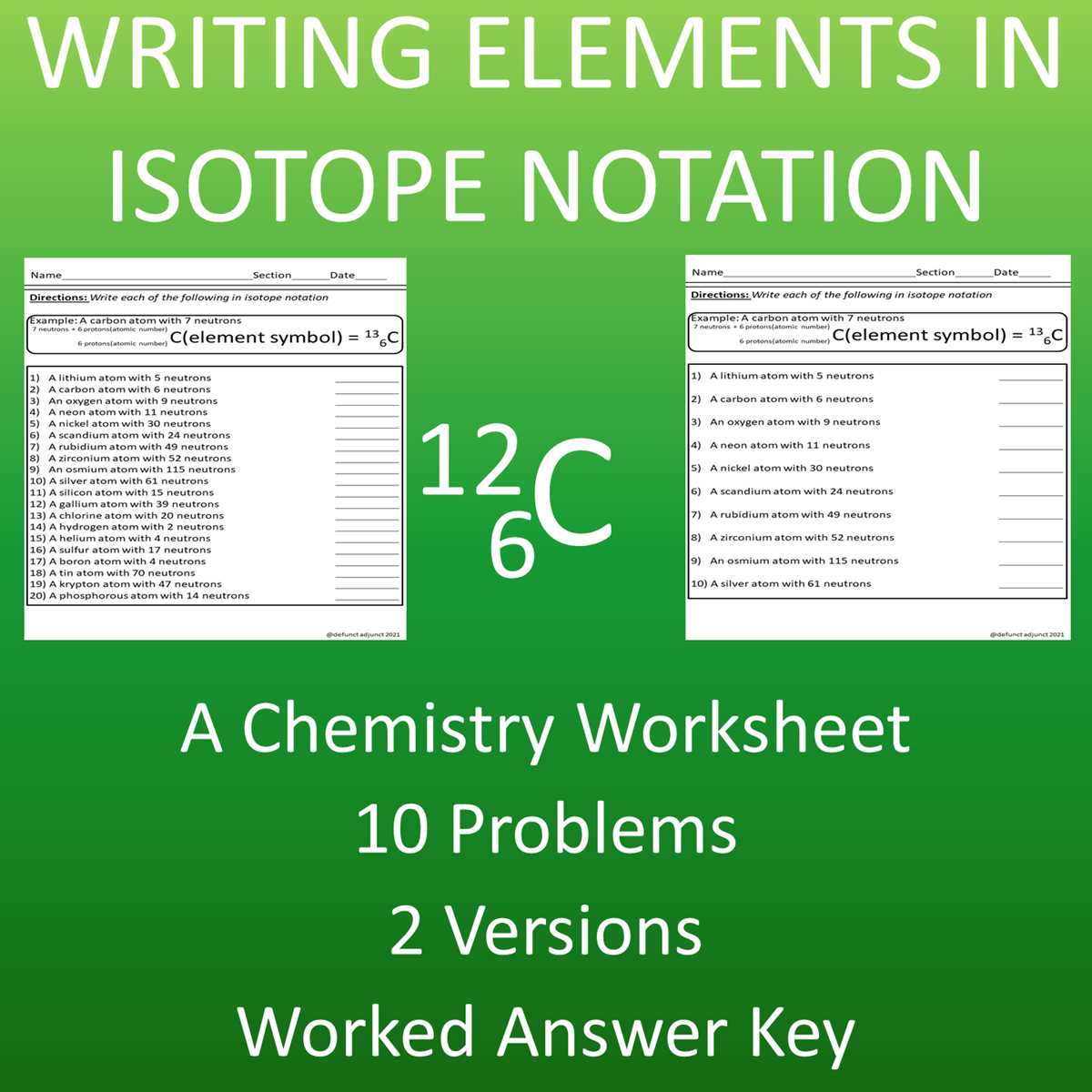 isotopes worksheet with answer key