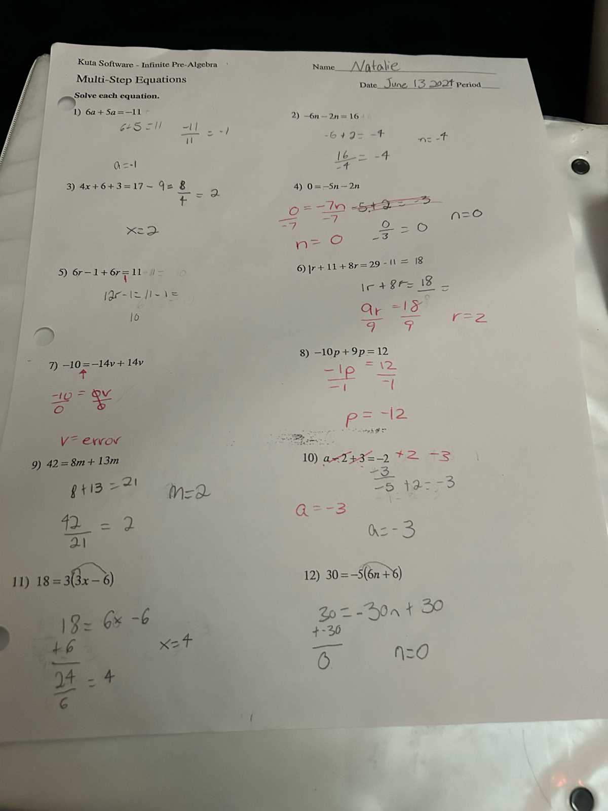 kuta software infinite algebra 1 answers key