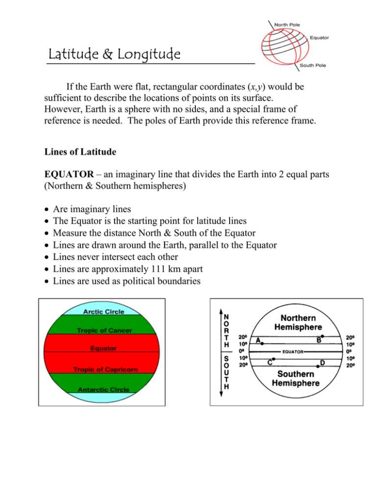latitude and longitude lines worksheet & answer key