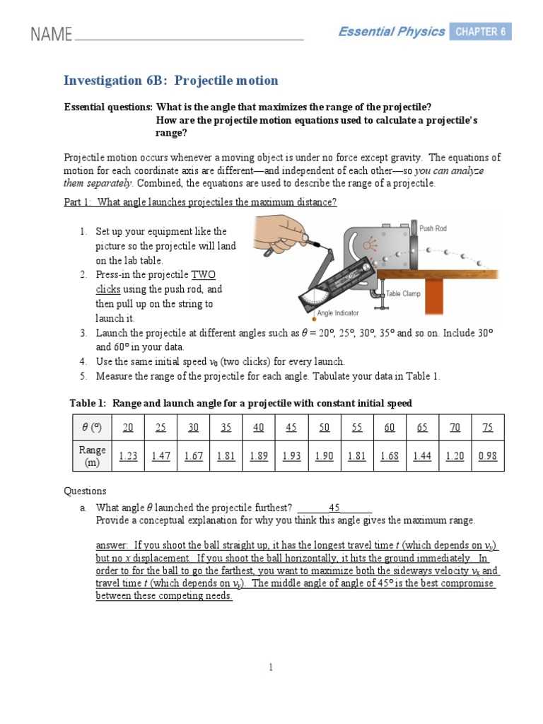 launch angle projectile motion estimation worksheet answers key workbook physics launch angle projectile motion estimation worksheet answers key workbook physics