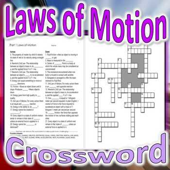 laws of motion puzzle answer key