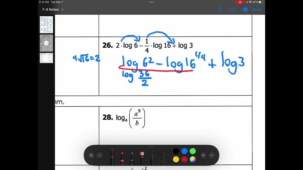 lesson 16.1 properties of logarithms answer key