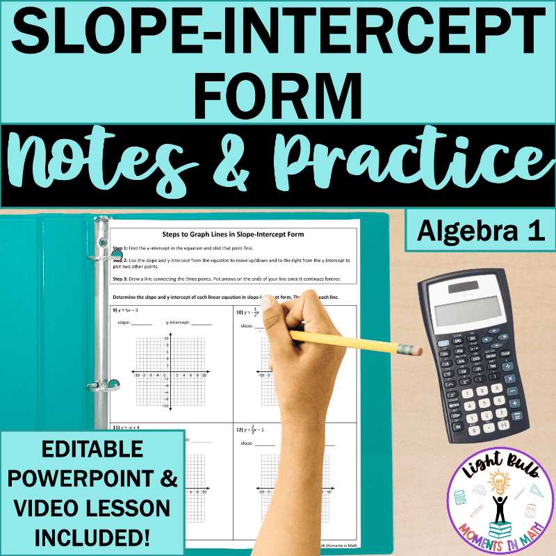 lesson 2 1 slope intercept form answer key