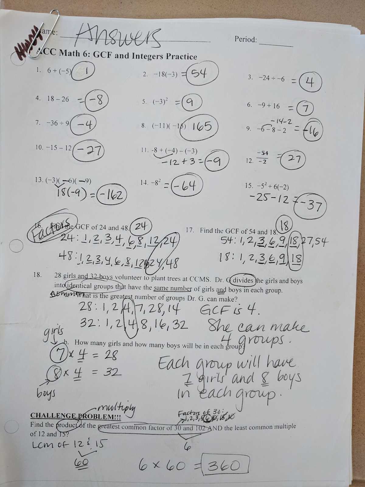 lesson 5 homework practice answer key
